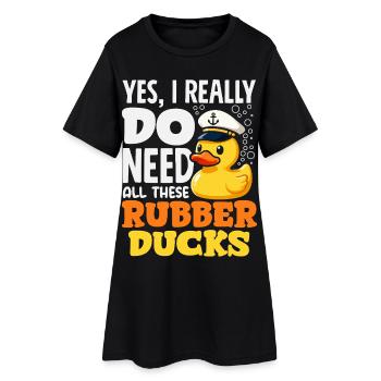 Motifs drôles de canards Citons amoureux de canards - Robe T-shirt Femme - noir - Devant