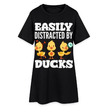 Motifs drôles de canards Citons amoureux de canards - Robe T-shirt Femme - noir - Devant