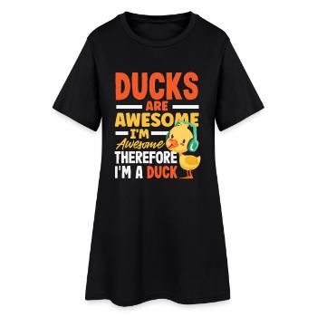 Motifs drôles de canards Citons amoureux de canards - Robe T-shirt Femme - noir - Devant