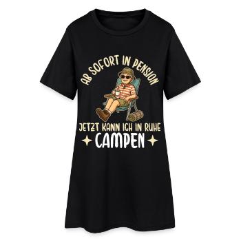 Pensionärin in Ruhe Campen Pensionierung - Frauen T-Shirt-Kleid - Schwarz - Vorne