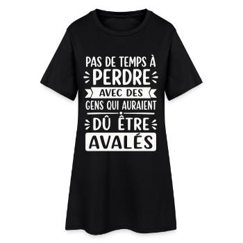 Homme Femme Cadeau humour personnalisé - Robe T-shirt Femme - noir - Devant