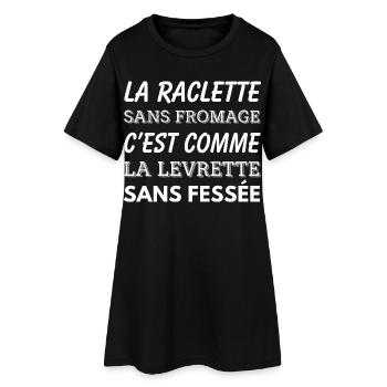 Raclette Cadeau humour personnalisé - Robe T-shirt Femme - noir - Devant
