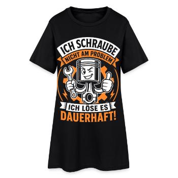 Ich schraube nicht am Problem - Frauen T-Shirt-Kleid - Schwarz - Vorne