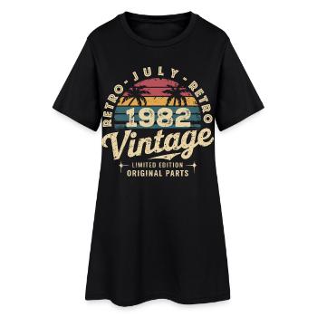 Vintage July 1982 Retro Limited Edition - Women’s T-Shirt Dress - black - Front