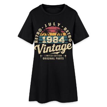 Vintage July 1984 Retro Limited Edition - Women’s T-Shirt Dress - black - Front
