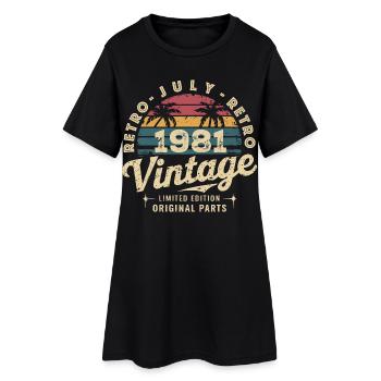 Vintage July 1981 Retro Limited Edition - Women’s T-Shirt Dress - black - Front
