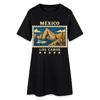Mexiko Los Cabos Vintage Reisemarke - Frauen T-Shirt-Kleid - Schwarz - Vorne