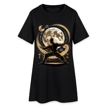 Tai Chi Zen Meditation – Chi Qigong Training - Frauen T-Shirt-Kleid - Schwarz - Vorne