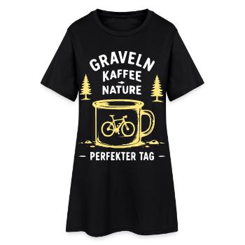 Gravel Kaffee Natur Illustration - Frauen T-Shirt-Kleid - Schwarz - Vorne