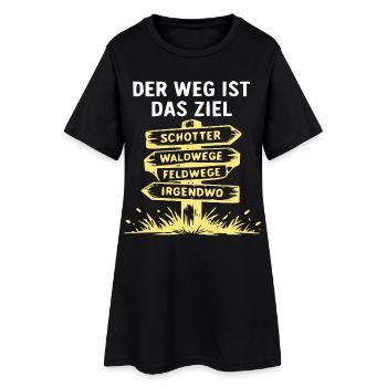 Der Weg ist das Ziel Naturpfad Wegweiser - Frauen T-Shirt-Kleid - Schwarz - Vorne