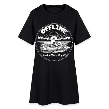 Angeln Natur - Frauen T-Shirt-Kleid - Schwarz - Vorne