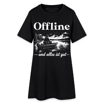Angeln Natur - Frauen T-Shirt-Kleid - Schwarz - Vorne