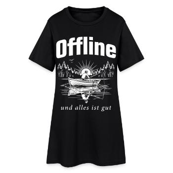 Angeln Natur - Frauen T-Shirt-Kleid - Schwarz - Vorne