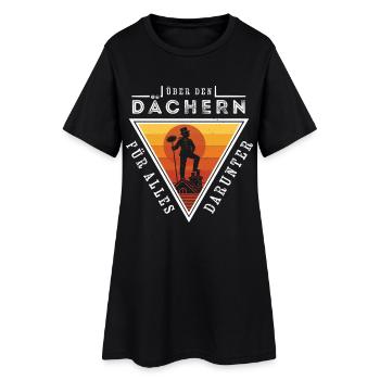 Schornsteinfeger Über den Dächern. Alles darunter. - Frauen T-Shirt-Kleid - Schwarz - Vorne
