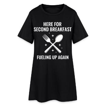 Breakfast Here For Second Breakfast Funny Brunch - Women’s T-Shirt Dress - black - Front