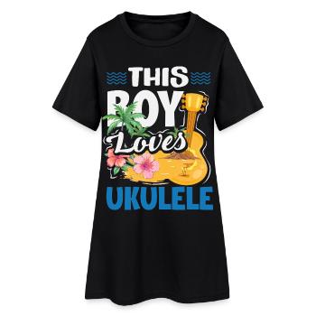 Funny Ukulele Designs and Sayings - Women’s T-Shirt Dress - black - Front