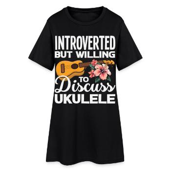 Designs et expressions amusantes de ukulélé - Robe T-shirt Femme - noir - Devant