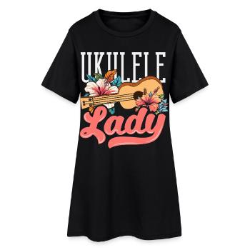 Lustiges Ukulele Designs Und Sprüche - Frauen T-Shirt-Kleid - Schwarz - Vorne
