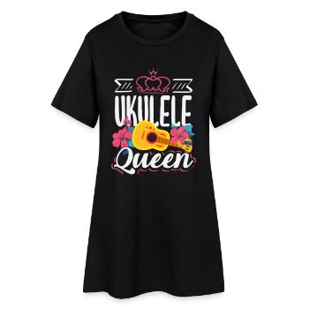 Funny Ukulele Designs and Sayings - Women’s T-Shirt Dress - black - Front