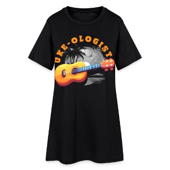 Funny Ukulele Designs and Sayings - Women’s T-Shirt Dress - black - Front