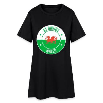 Emblème du Dragon gallois de St Davids - Robe T-shirt Femme - noir - Devant