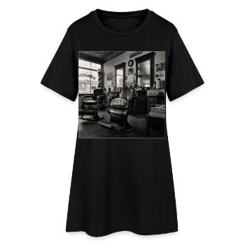 Crime rétro rétro de chat de salon de barbier - Robe T-shirt Femme - noir - Devant