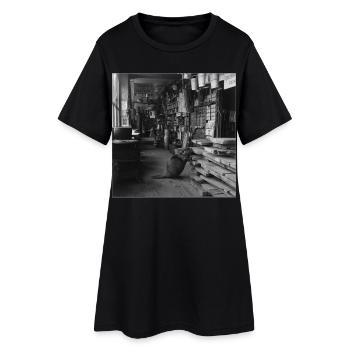 Castor dans l’atelier de menuiserie Crime rétro rétro avec les animaux - Robe T-shirt Femme - noir - Devant