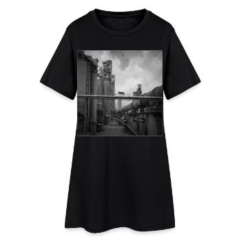 Wolf Lost Place Art en noir et blanc Crime animalier - Robe T-shirt Femme - noir - Devant