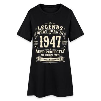 79th Birthday Gift 1947 Man Vintage Retro - Women’s T-Shirt Dress - black - Front