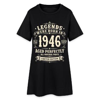 Cadeau pour le 80e anniversaire Homme 1946 Vintage Rétro - Robe T-shirt Femme - noir - Devant