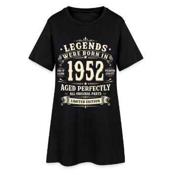 Cadeau pour le 74e anniversaire Homme 1952 Vintage Rétro - Robe T-shirt Femme - noir - Devant