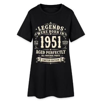 Cadeau du 75e anniversaire 1951 Homme Vintage Rétro - Robe T-shirt Femme - noir - Devant