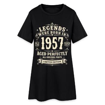 Cadeau pour son 69e anniversaire 1957 Homme Vintage Rétro - Robe T-shirt Femme - noir - Devant