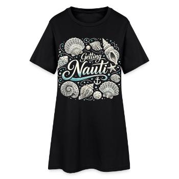 Chemise féminine pour enterrement de vie de garçon maritime - Obtenir une coquille Nauti - Robe T-shirt Femme - noir - Devant