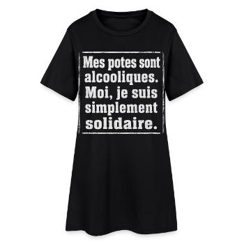 Alcool Cadeau humour personnalisé - Robe T-shirt Femme - noir - Devant