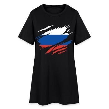 Russie Drapeau Russe - Robe T-shirt Femme - noir - Devant