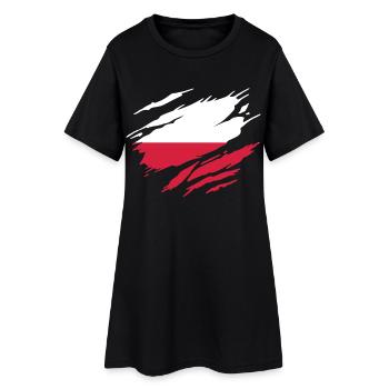 Pologne Drapeau Polonais Polonaise - Robe T-shirt Femme - noir - Devant