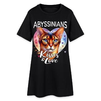 Amour des chats abyssiniens - Robe T-shirt Femme - noir - Devant