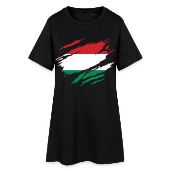 Hongrie Drapeau Hongrois Hongroise - Robe T-shirt Femme - noir - Devant