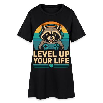 Améliorez votre vie, joueur de ratons laveurs - Robe T-shirt Femme - noir - Devant