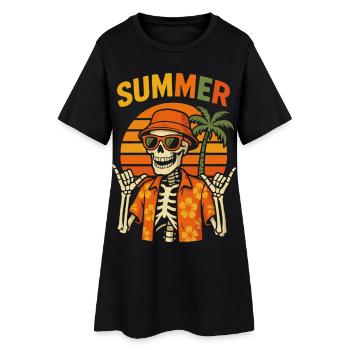 Été squelette Sun Tiki - Robe T-shirt Femme - noir - Devant