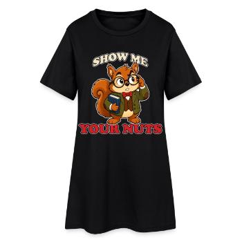Montre-moi tes couilles Mascotte drôle du Professeur Écureuil - Robe T-shirt Femme - noir - Devant