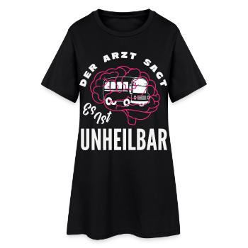 Busfahrer Gehirn Unheilbar - Frauen T-Shirt-Kleid - Schwarz - Vorne