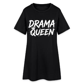 Reine du drame avec Crown White - Robe T-shirt Femme - noir - Devant