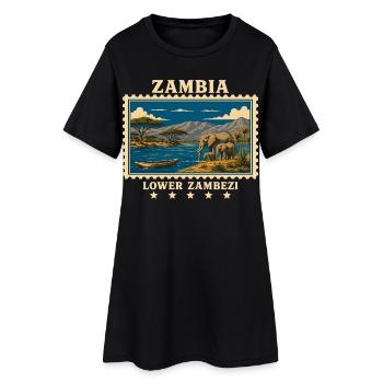 Marque de voyage vintage Zambie Lower Zambeze - Robe T-shirt Femme - noir - Devant