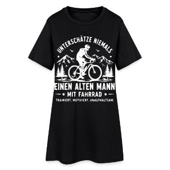 Radfahrer Altersweisheit Spruch - Frauen T-Shirt-Kleid - Schwarz - Vorne