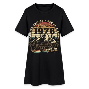 Cadeau d’anniversaire vintage vintage rétro 1976 - Robe T-shirt Femme - noir - Devant