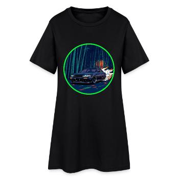 Art rétro des années 80 JDM Bamboo Forest Flame Art - Robe T-shirt Femme - noir - Devant