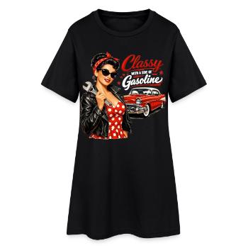 Vintage Pin-Up: Classy with a Side of Gasoline - Women’s T-Shirt Dress - black - Front