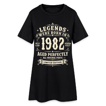 44th Birthday Gift 1982 Man Vintage Retro - Women’s T-Shirt Dress - black - Front